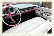 Iconic 1959 Pink Cadillac convertible with White roof