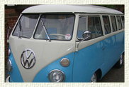 Customised Classic 1960’s VW Split Screen Microbus in White over Baby Blue