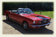 1965 Ford Mustang convertible in Red
