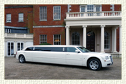 10 seater (8 passenger) Chrysler Benz 300 C American Stretch Limousine in White