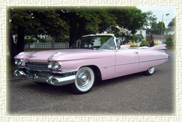 1959 Pink Cadillac convertible<br>
                  (with electronically retractable white roof)